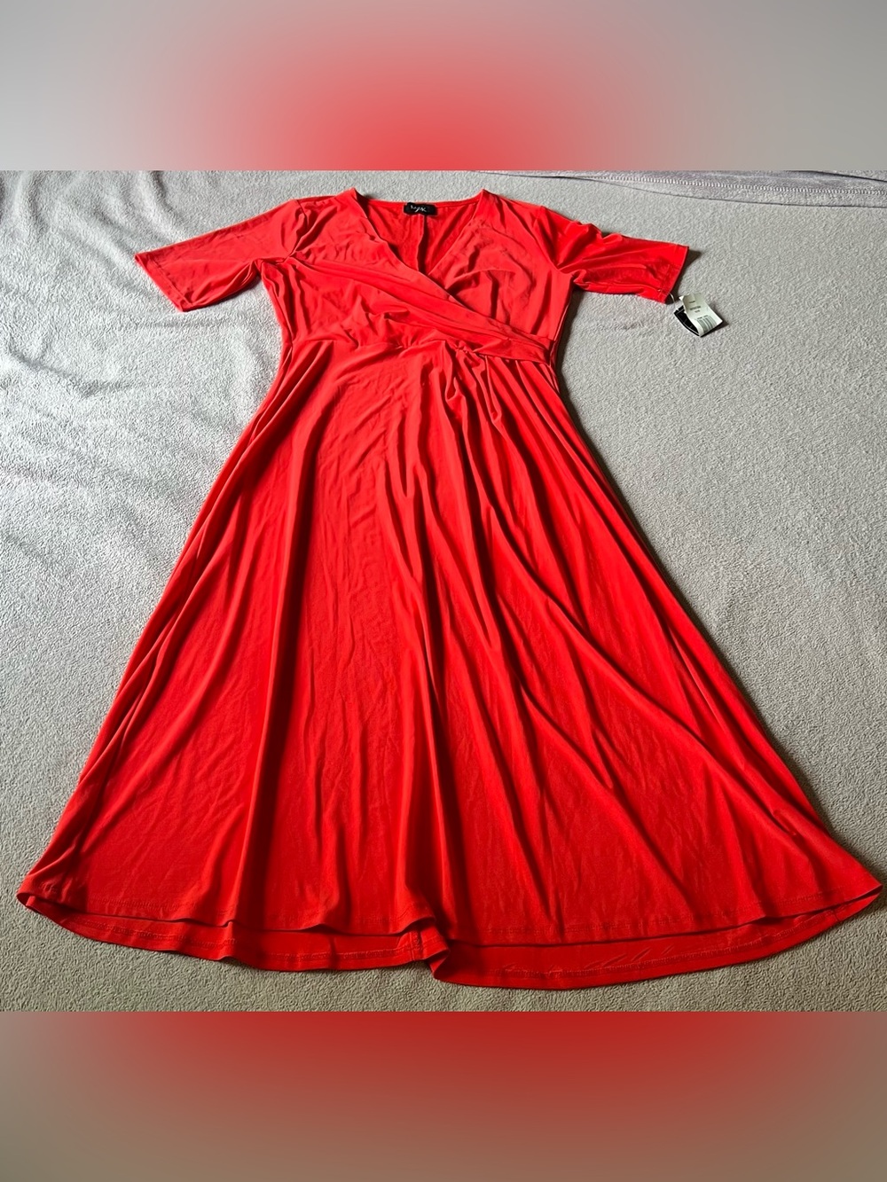 Petite Red Maxi Dress in Bright Red